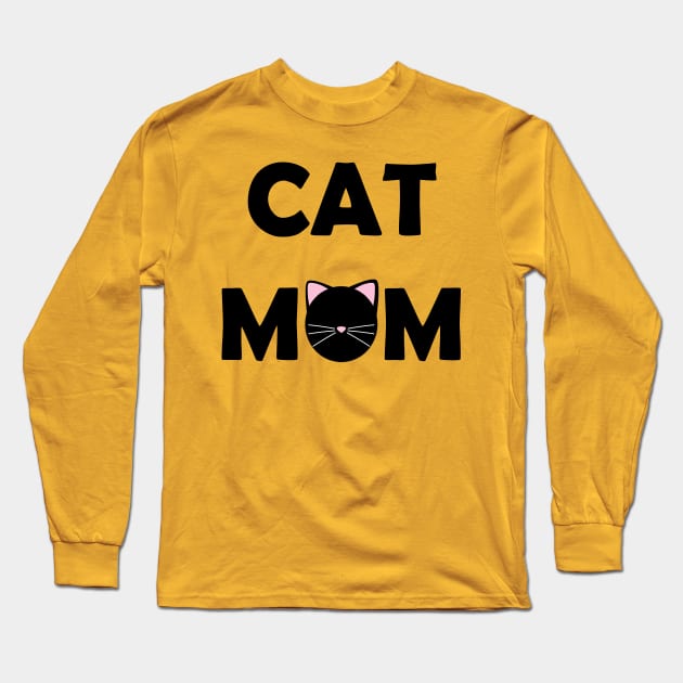 Cat Mom (Black) Long Sleeve T-Shirt by ziafrazier